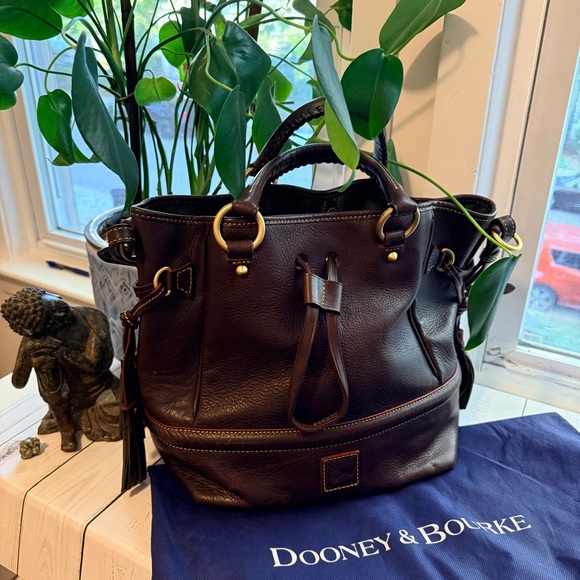 Dooney & Bourke | Florentine Buckley Bag, Rich Brown Leather w/ Gold Hardware - Picture 1 of 14